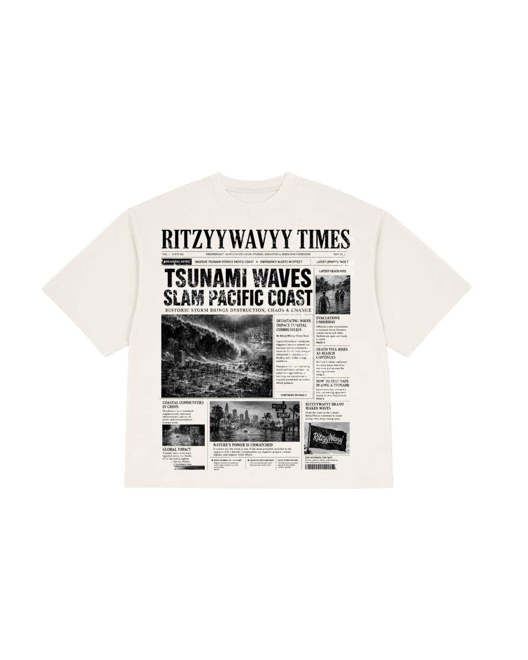 RITZYYWAVYY “NEWSPAPER ” TEE